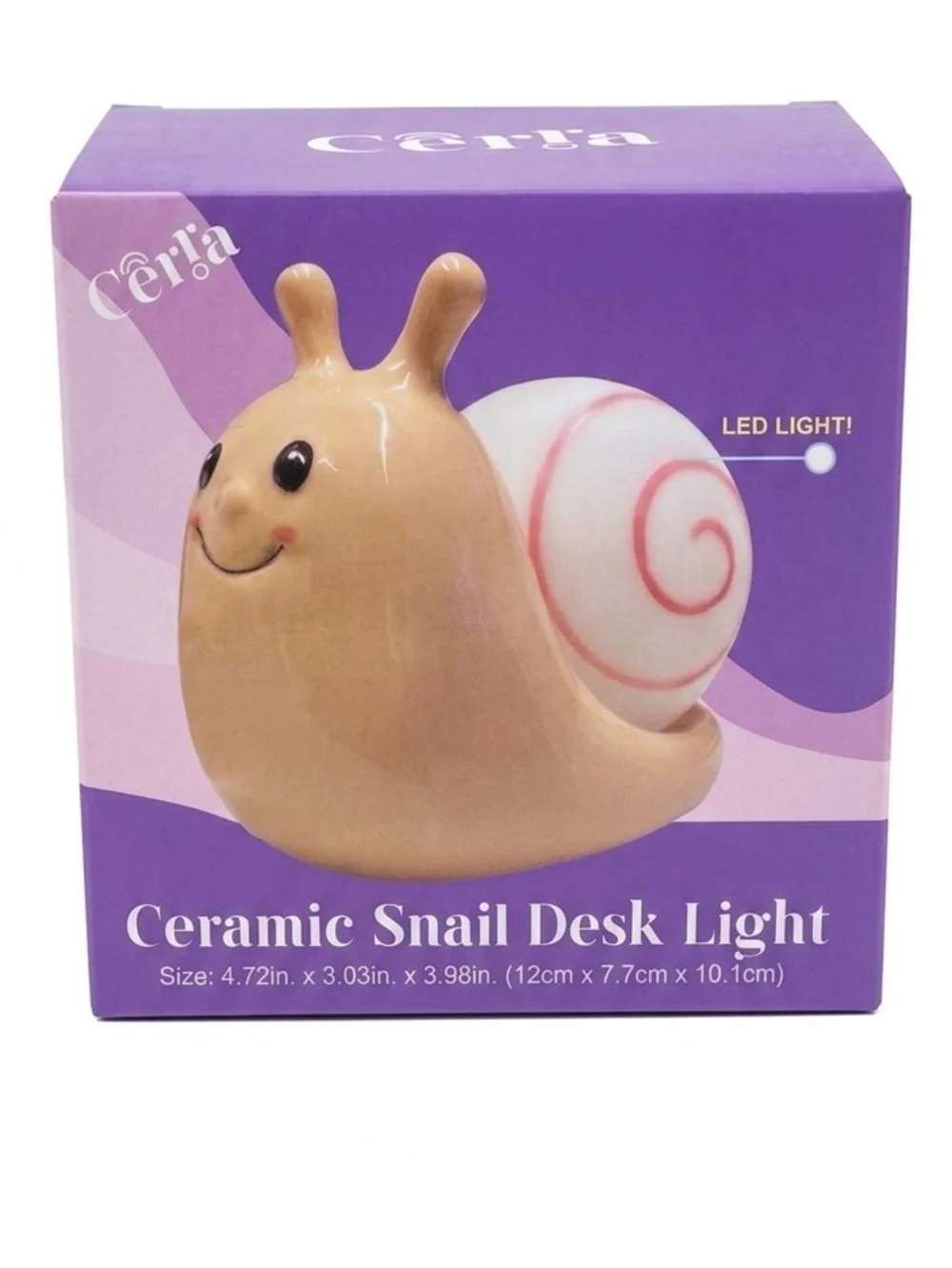 Ceramic Snail Desk Light by — Purple